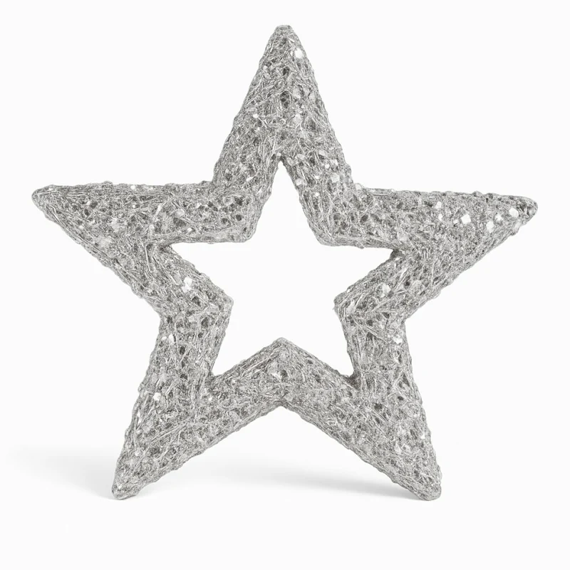 Riffelmacher Deko Glitter-Stern 15 cm 17355 | Silber - Weihnachten