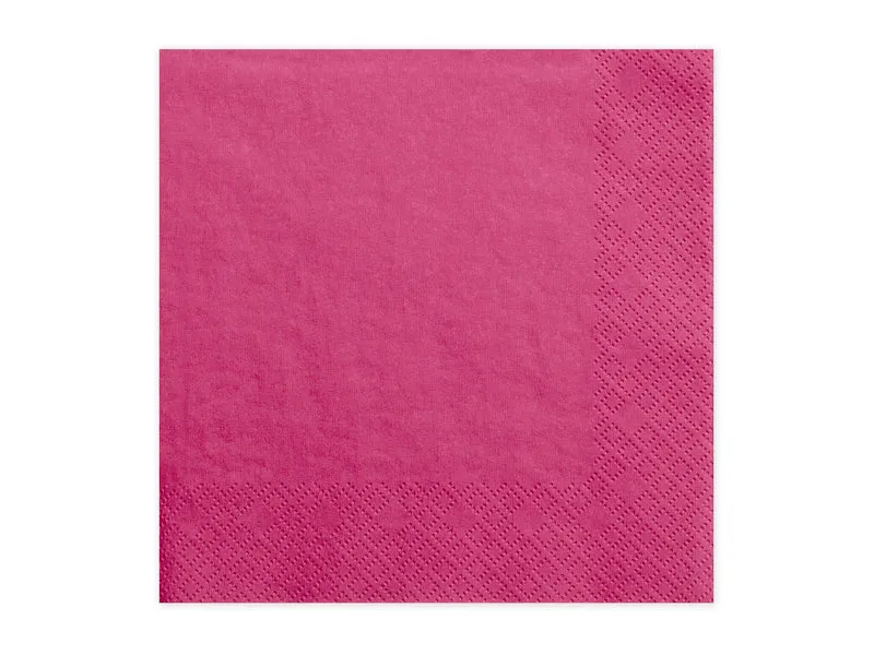 Servietten Uni 20Stk./33x33cm | Pink