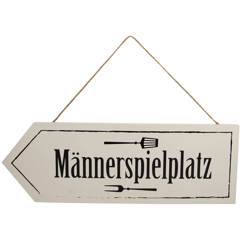Riffelmacher Holz Dekoschild "Männerspielplatz" 40 x 25 cm | 08530 - Gartendekoration