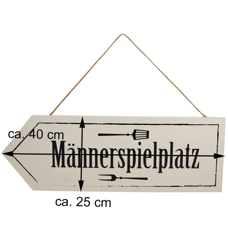 Riffelmacher Holz Dekoschild "Männerspielplatz" 40 x 25 cm | 08530 - Gartendekoration