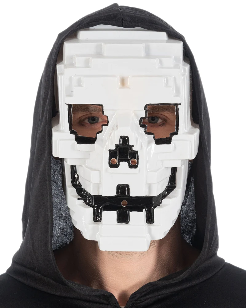 Halloween Maske "Gamer Totenkopf" | Weiß Schwarz