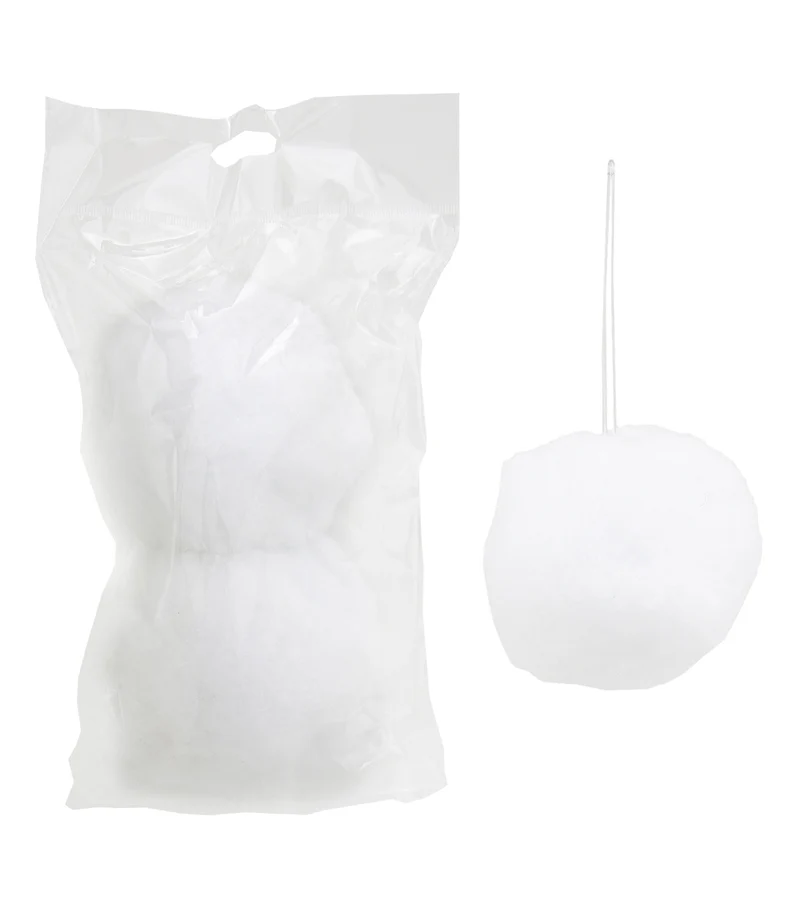 Schneeball Deko | 2er Set | Ø 12 cm |weicher Kunststoff zum Hängen | 68727