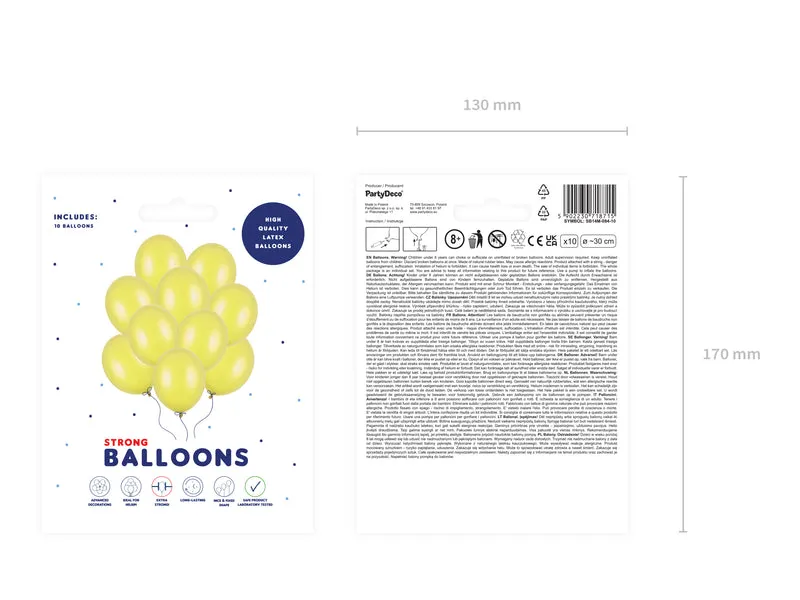 10 Stk. Luftballon Ø30cm "Uni Metallic" | Gelb