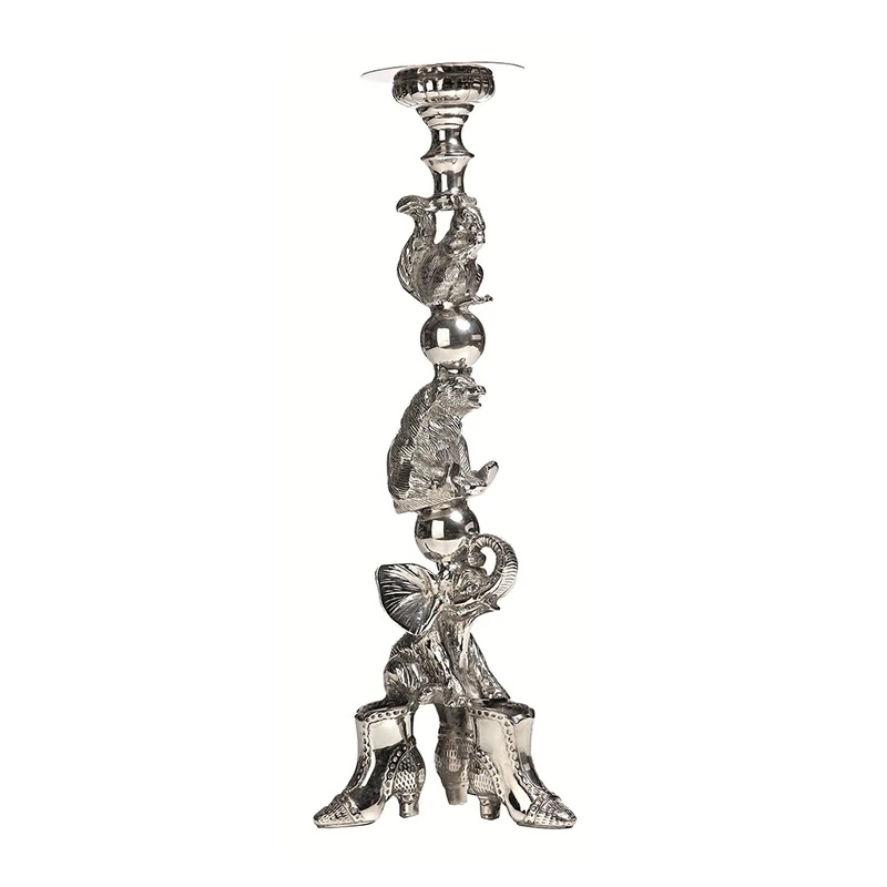Kerzenständer ANIMAL silber H56 cm