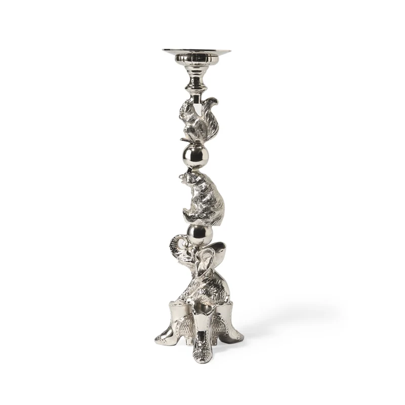 Kerzenständer ANIMAL silber H56 cm