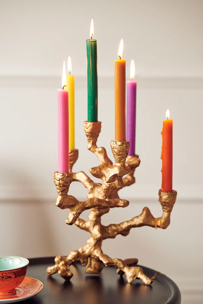 Kerzenständer APPLE TREE gold