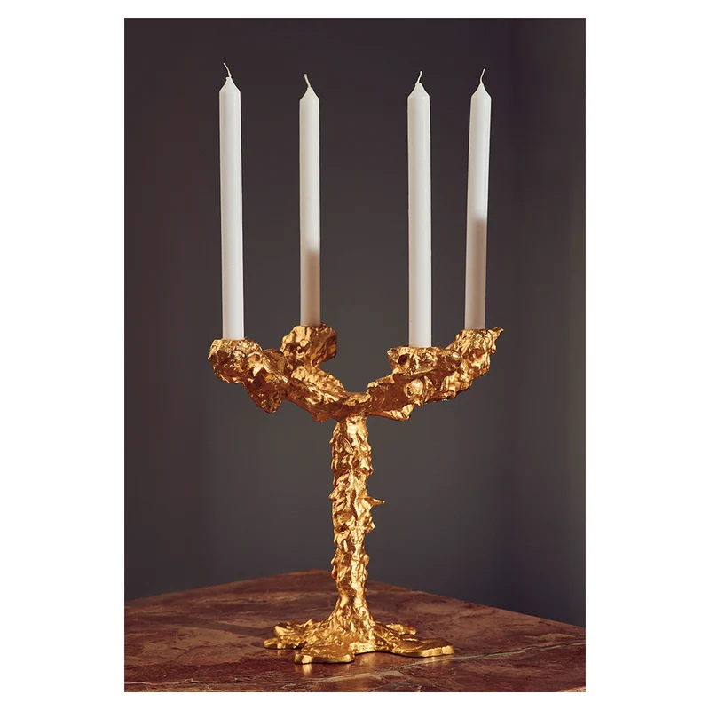 Kerzenständer DRIP 4-armig gold