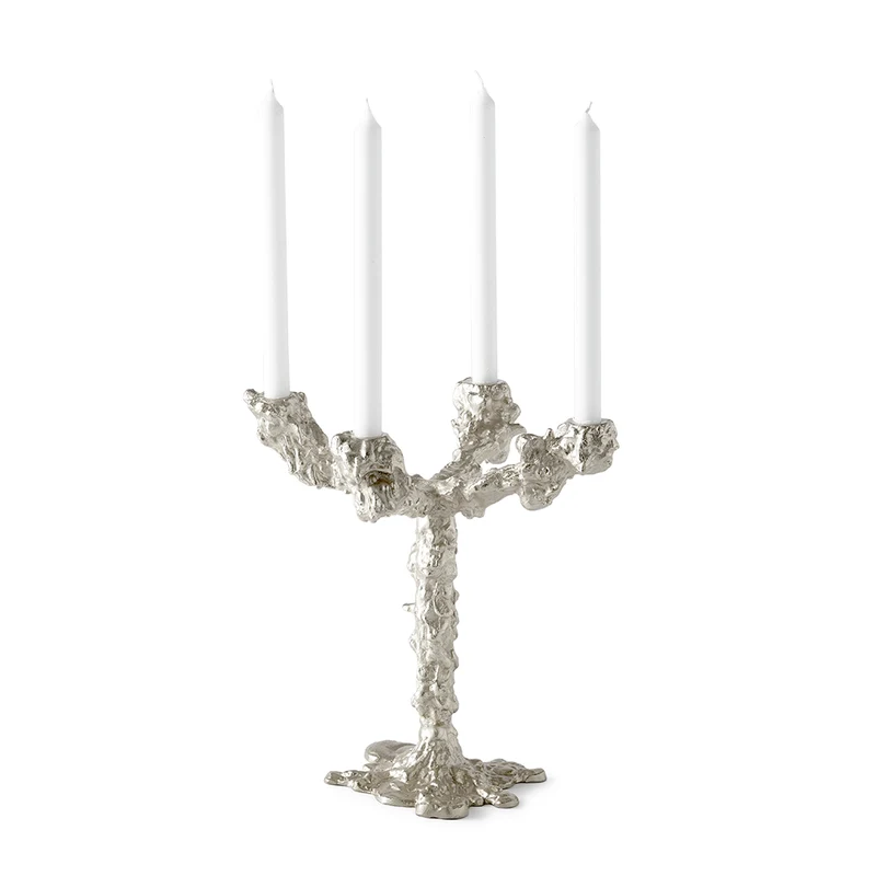 Kerzenständer DRIP 4-armig silber