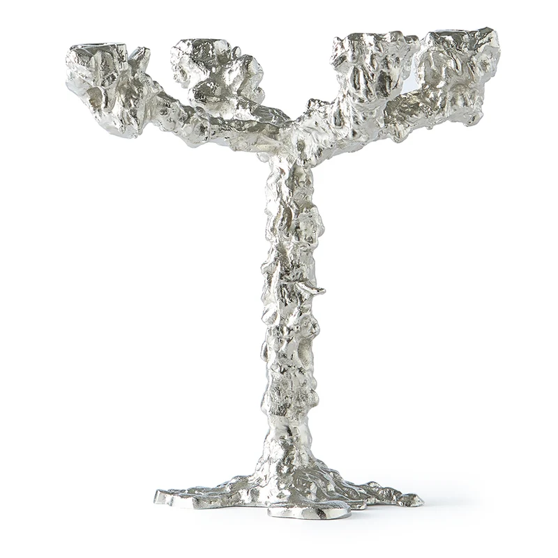 Kerzenständer DRIP 4-armig silber