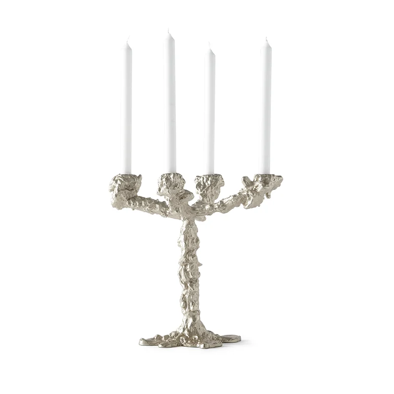 Kerzenständer DRIP 4-armig silber