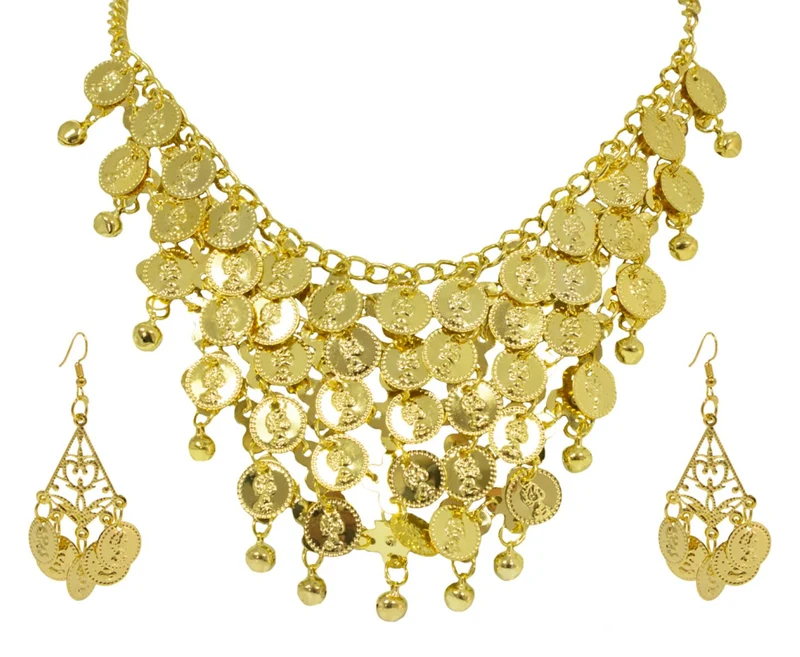 Halskette und Ohrringe mit Münzen 465306 | Gold