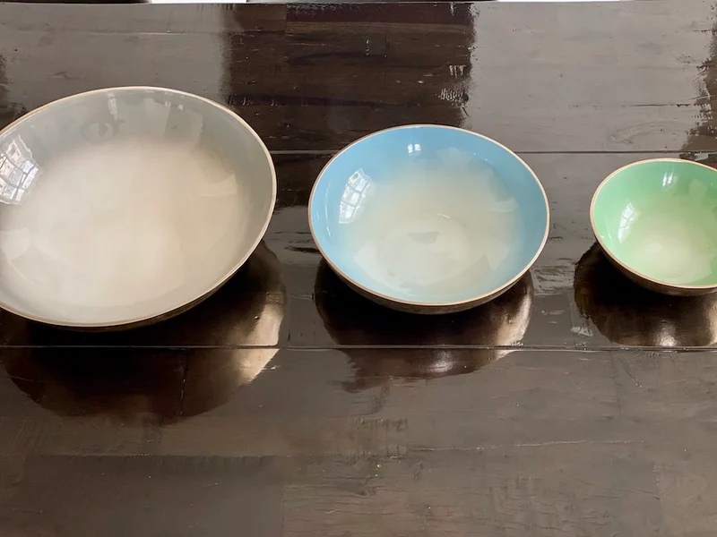 Dekoschale FADE silber-grün Ø21x7cm