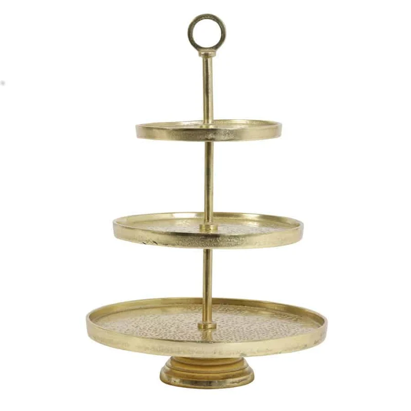 Etagere mit 3 Ebenen 'Lutek' gold 48 cm