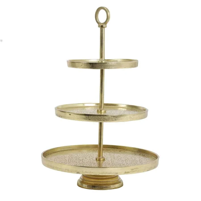 Etagere mit 3 Ebenen 'Lutek' gold 48 cm