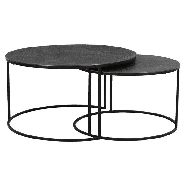 Couchtisch RENGO Textur schwarz 2er-Set