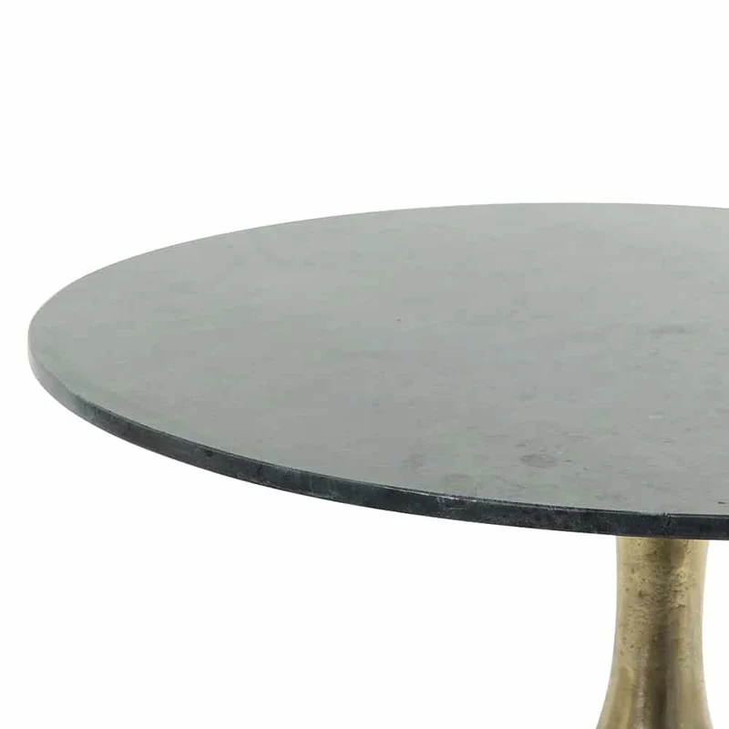 Couchtisch RICKERD grün Marmor + antik bronze Ø76x36 cm
