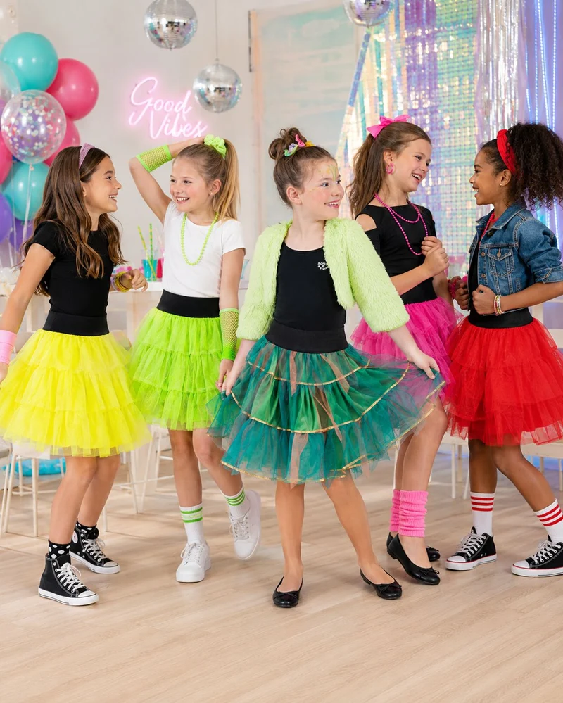 Fantasie Kostüm Petticoat Tüllrock für Mädchen - Neon Grün