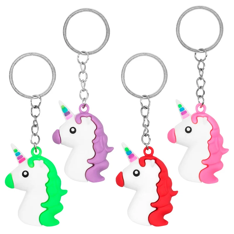 Favours Schlüsselanhänger "Einhorn" 3 x 2.5 cm | 4 Stk.