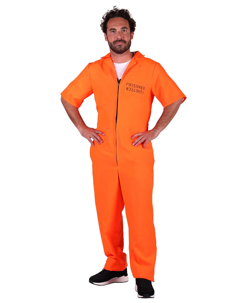 Gefangener Kostüm für Herren "Orange County" | Häftling Overall