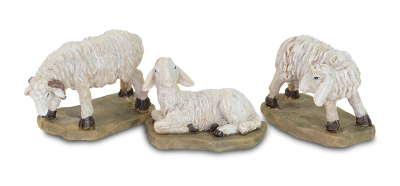 Riffelmacher Krippenschafe 3er Set | Polyresin | 4,5-6 cm | creme | 78510