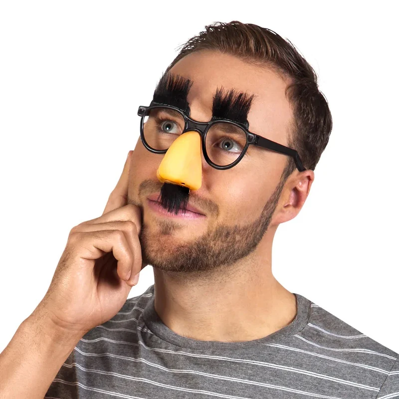 Spaßbrille mit Nase und Haaren für Erwachsene | Partybrille