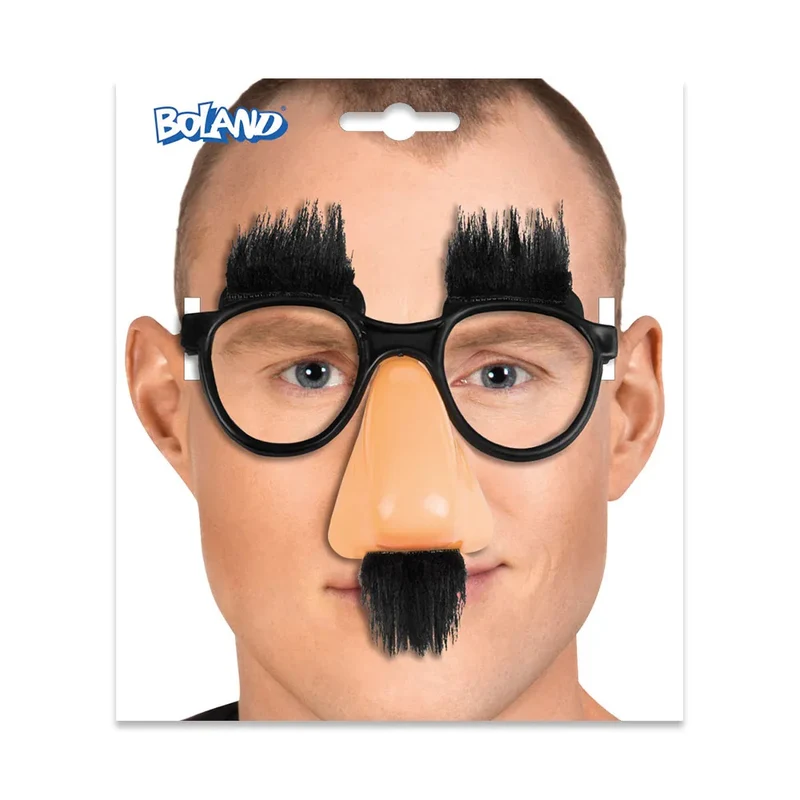 Spaßbrille mit Nase und Haaren für Erwachsene | Partybrille