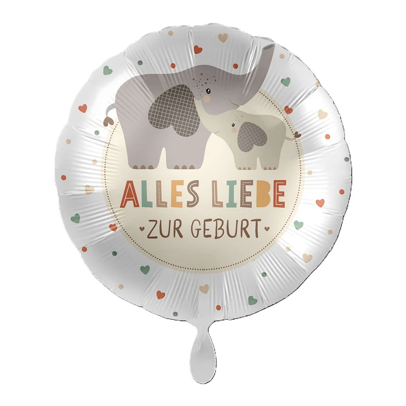 18"/Ø43cm Folienballon "Alles Liebe zur Geburt"