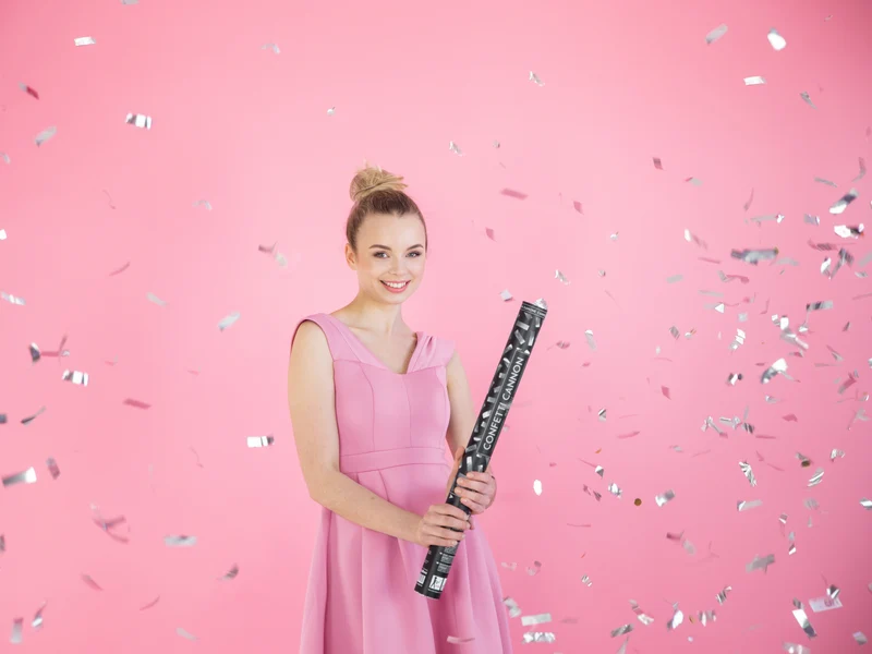 Konfettishooter Silber 60cm