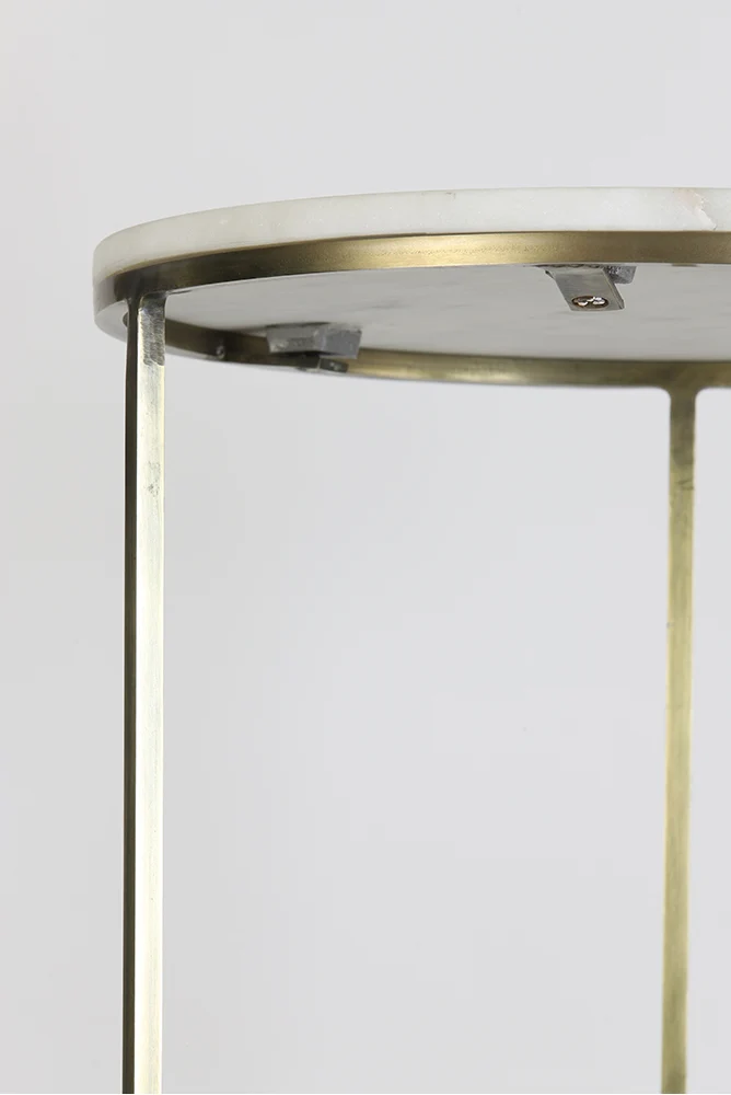Säulen RICARDO weiß Marmor + antik bronze 2er Set