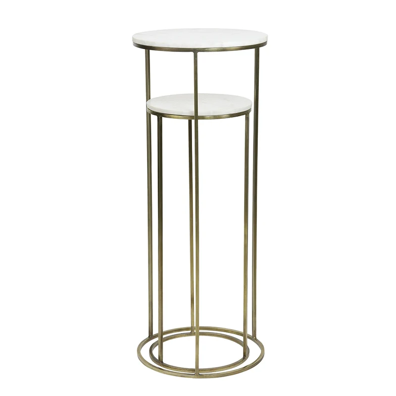 Säulen RICARDO weiß Marmor + antik bronze 2er Set