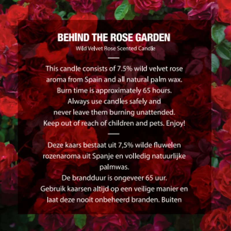 Duftkerze 'BEHIND THE ROSE GARDEN' - Wild Velvet Rose