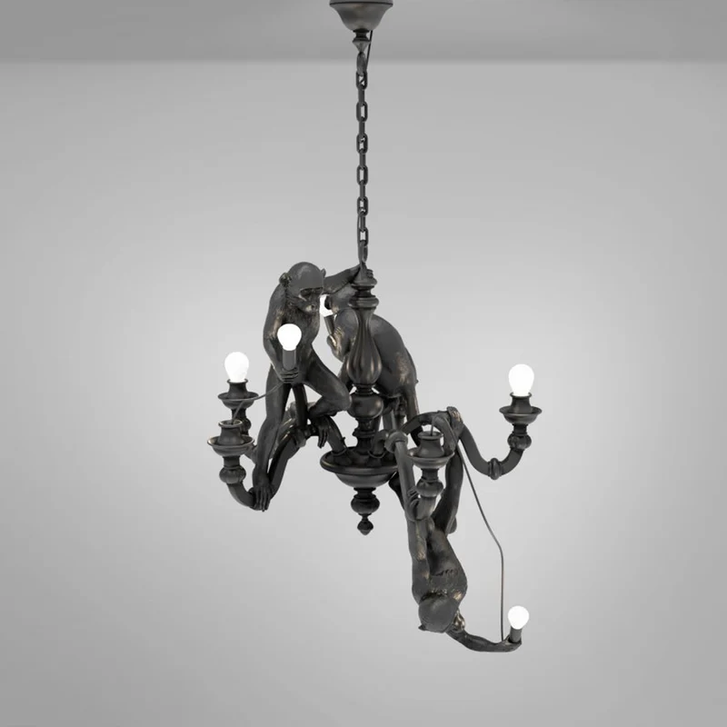 Kronleuchter MONKEY in matt schwarz