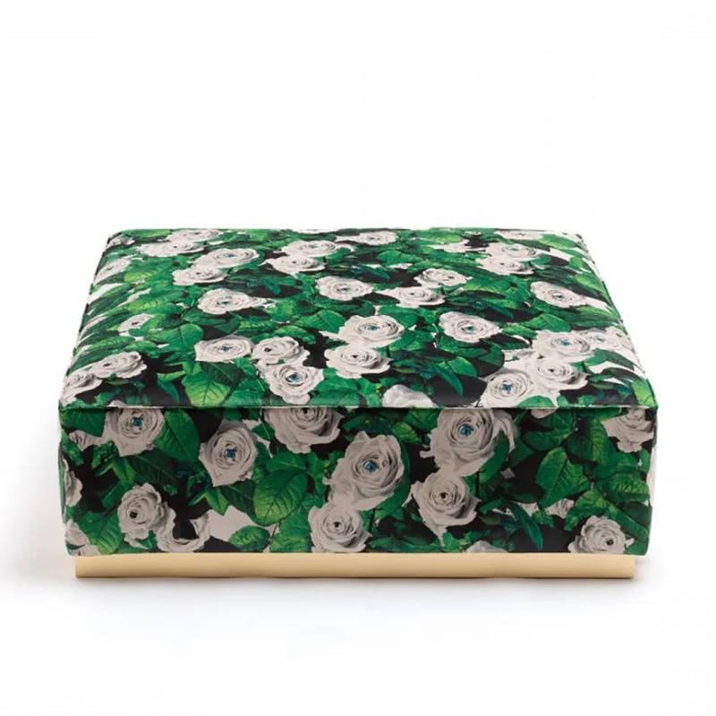 Modularer Pouf ROSES grün, weiß