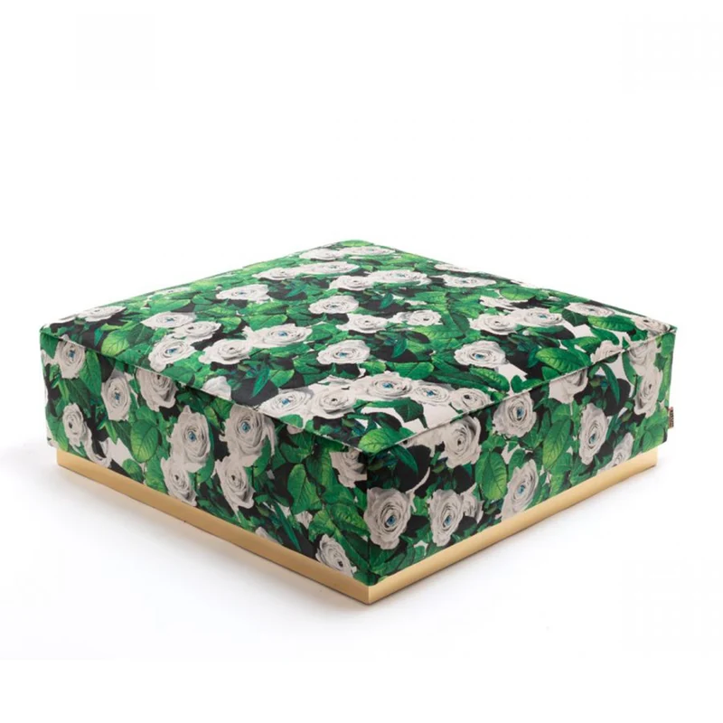 Modularer Pouf ROSES grün, weiß