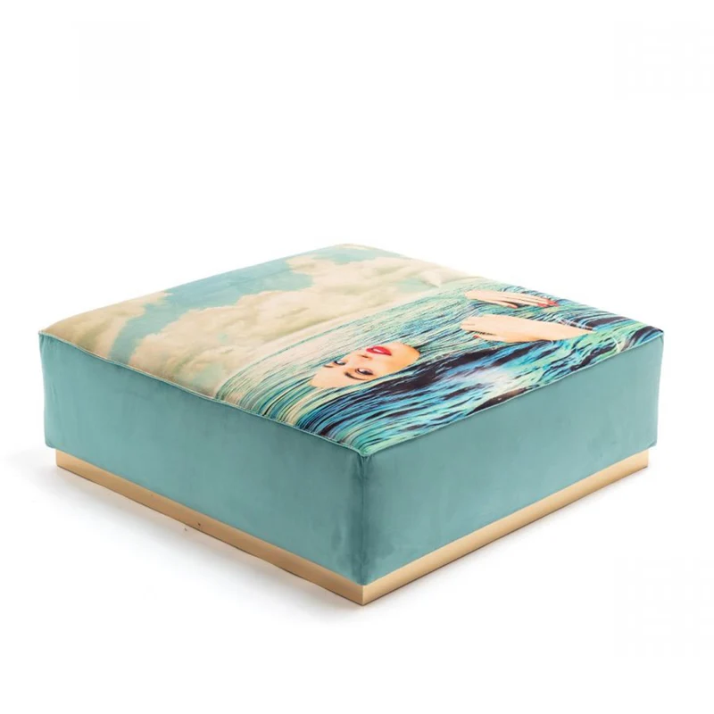 Modularer Pouf SEAGIRL blau, türkis