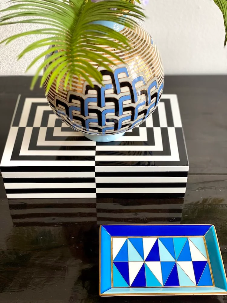 Deko Box OP ART LARGE in schwarz + weiß