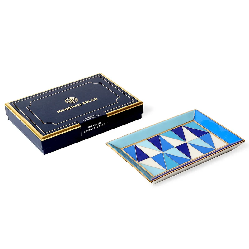 Vide-Poche SORRENTO RECTANGLE in blau + gold