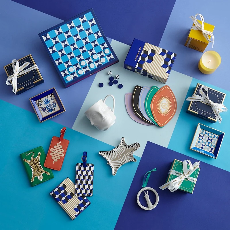 Vide-Poche SORRENTO RECTANGLE in blau + gold