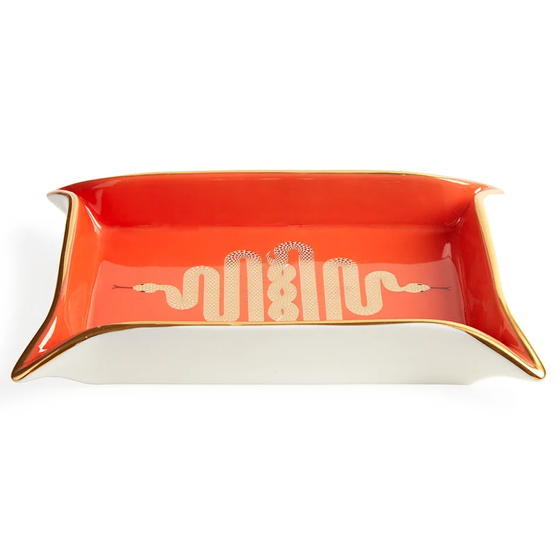 Aufbewahrungsschale SNAKE VALET in orange + gold