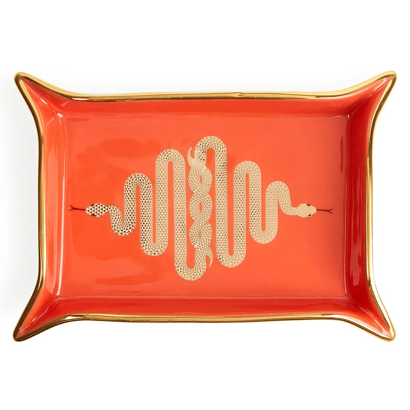 Aufbewahrungsschale SNAKE VALET in orange + gold