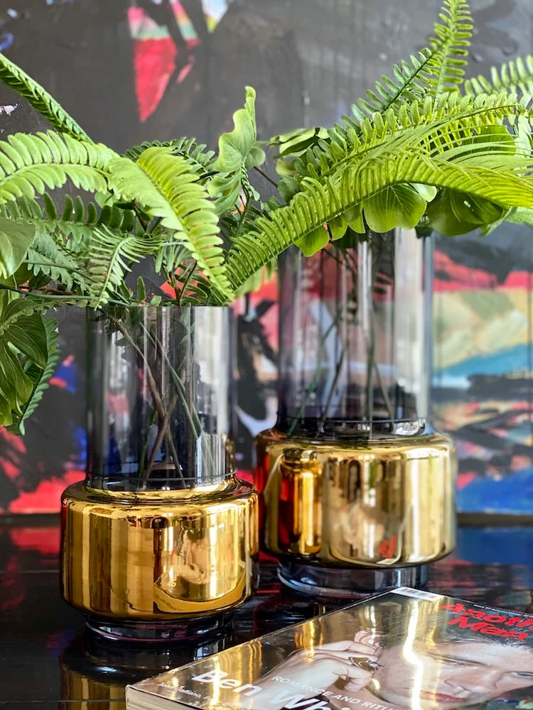 Vase LOBBY smoke-gold H25,5 cm