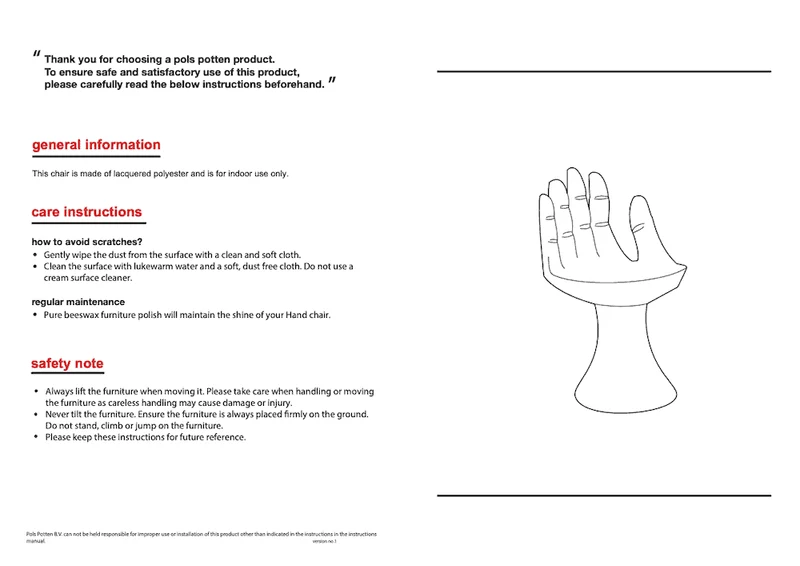 Stuhl 'WHITE HAND'
