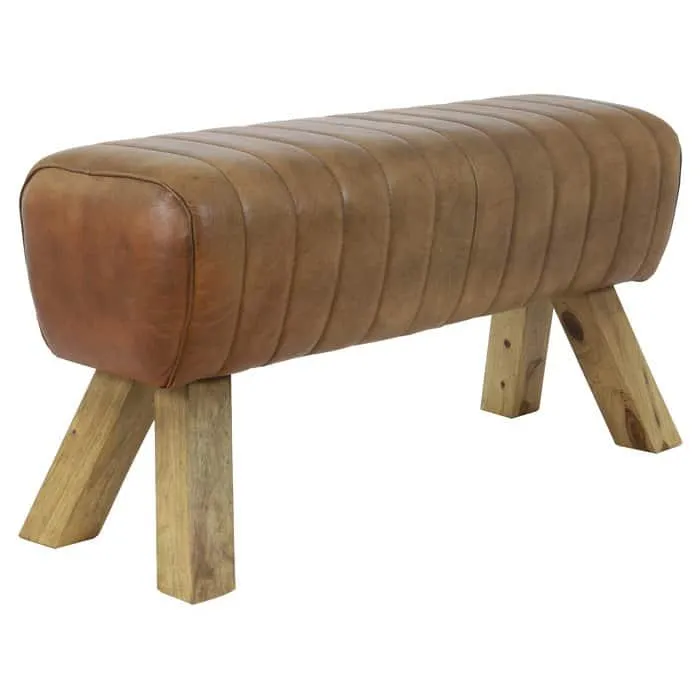Sitzbank RAMY Leder Braun 87x30x46 cm