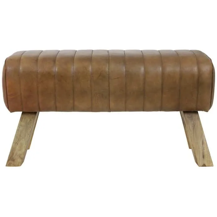 Sitzbank RAMY Leder Braun 87x30x46 cm