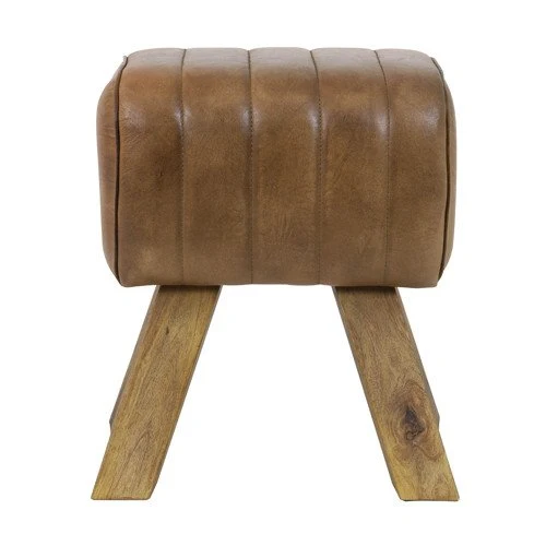 Hocker RAMY Leder Braun 42x35x46 cm