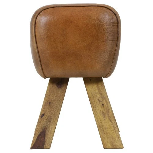 Hocker RAMY Leder Braun 42x35x46 cm