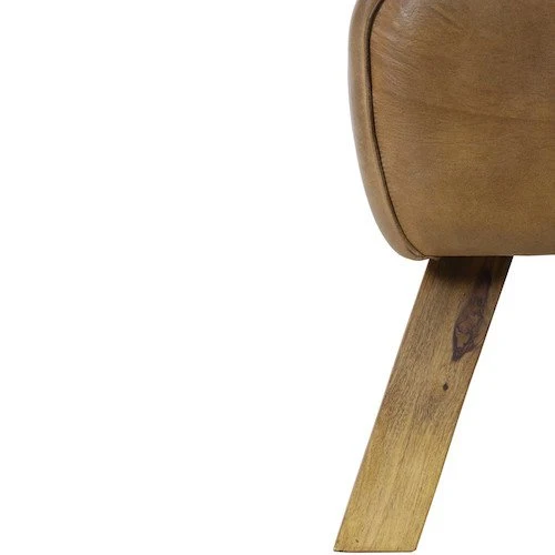 Hocker RAMY Leder Braun 42x35x46 cm