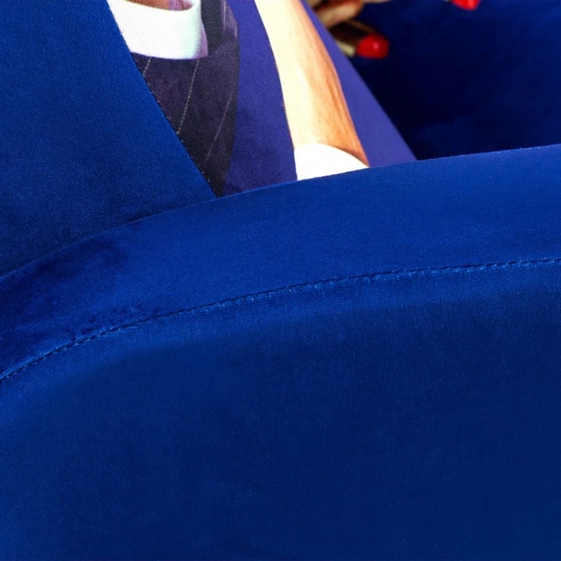 Sessel LIPSTICKS blau, gold