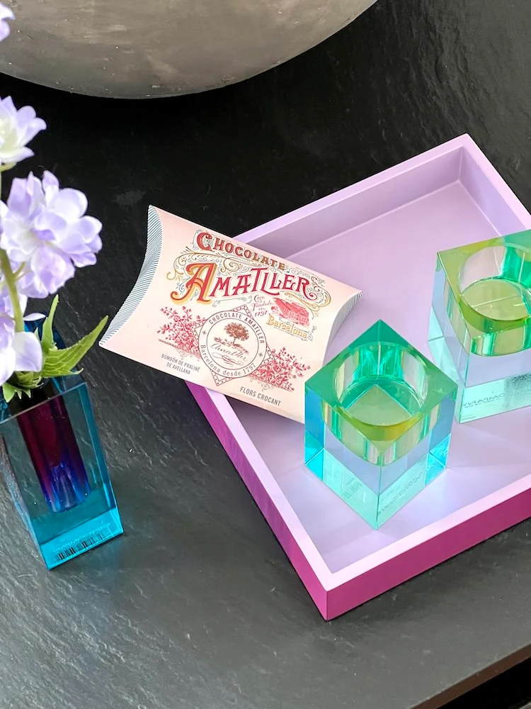 Tablett SPA Shiny Lila S quadratisch 19x19x3,5cm