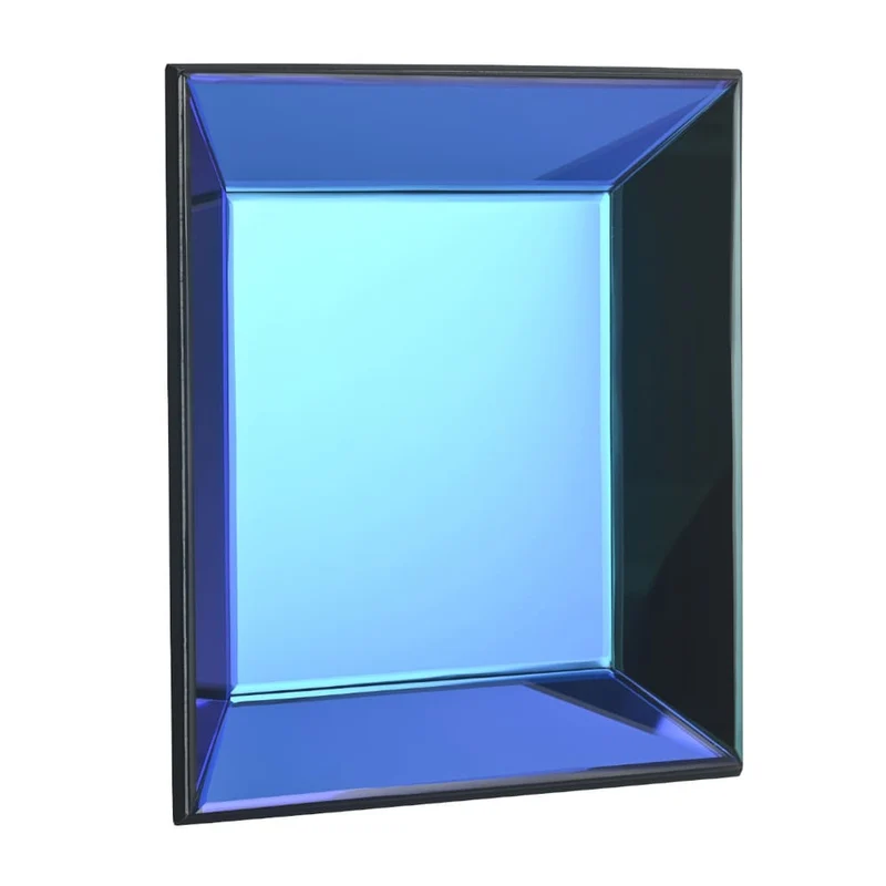Spiegeltablett-Wanddeko MIROIR blau quadratisch